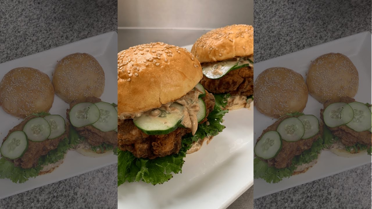 A Mouth-watering Fried Chicken Sandwich With Onion Jam