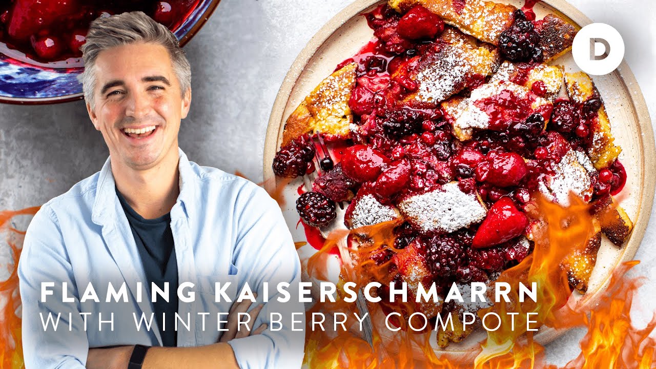 Austrian Smashed Pancake Recipe With Winter Berry Compote!