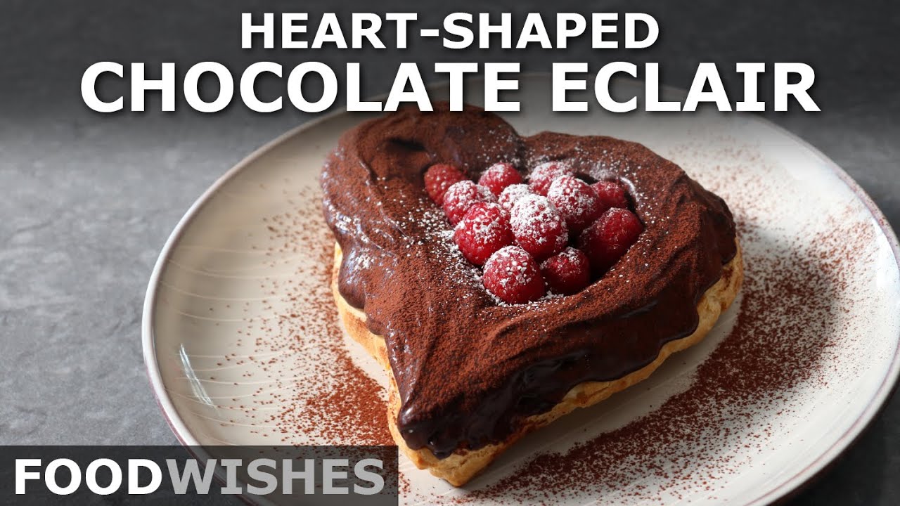 image 0 Heart-shaped Chocolate Eclair - Easy Valentine's Pastry - Food Wishes