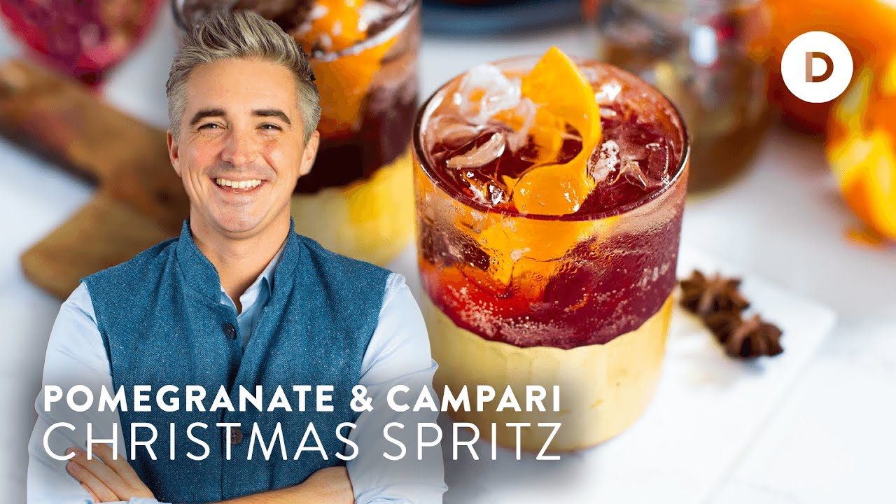 image 0 Holiday Cocktail Recipe🍹 : Pomegranate & Campari Spritz