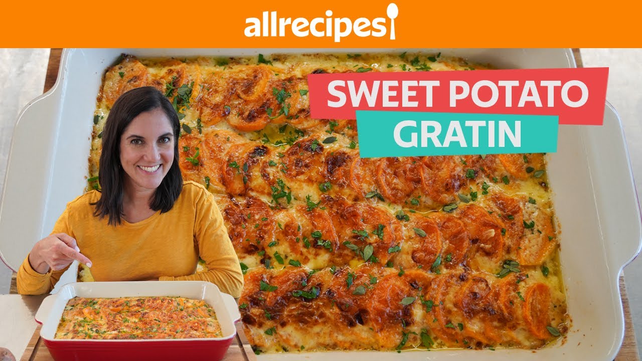 image 0 How To Make Sweet Potato Gratin : Thanksgiving Side Dish : Allrecipes.com