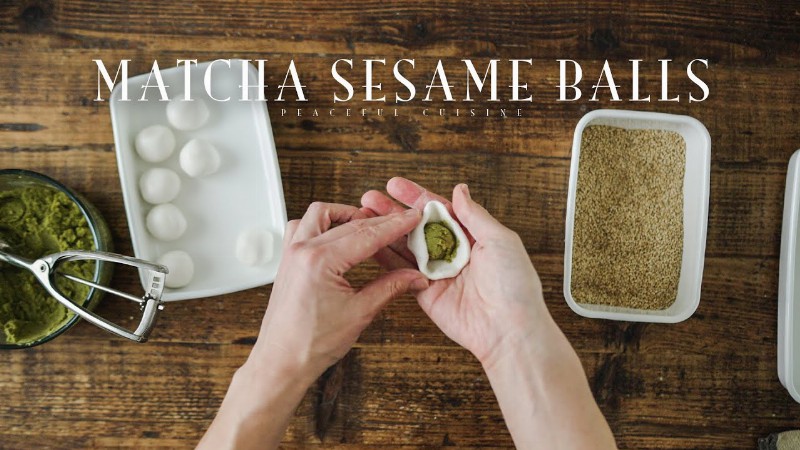 image 0 [no Music] How To Make Matcha Sesame Balls