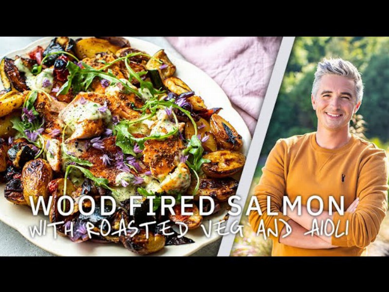 Roast Salmon Recipe! With Roasted Veg & Aioli!